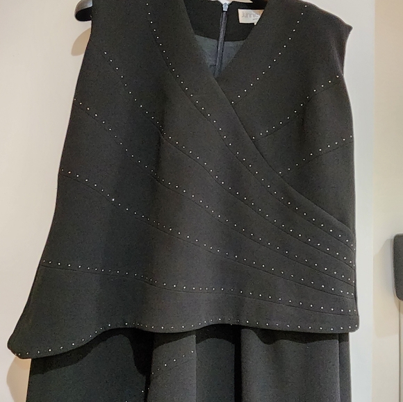 JUNNIE LEIGH SLEEVELESS GOWN AND BOLERO JACKET BLACK SIZE 14 - Picture 8 of 12